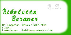 nikoletta berauer business card